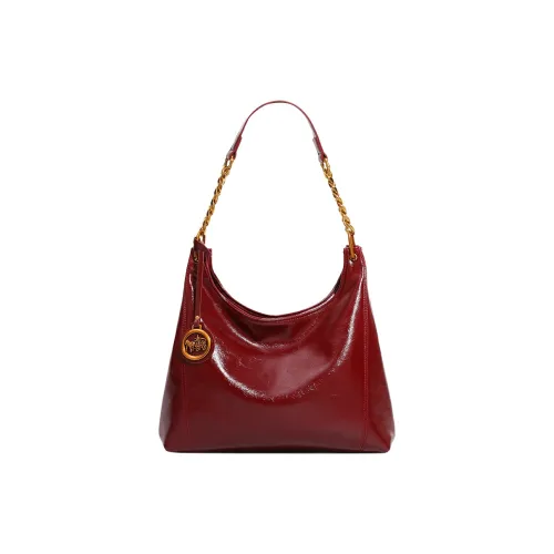 TTaG．baG Microfiber Synthetic Leather Shoulder Bag Standard Women's Burgundy