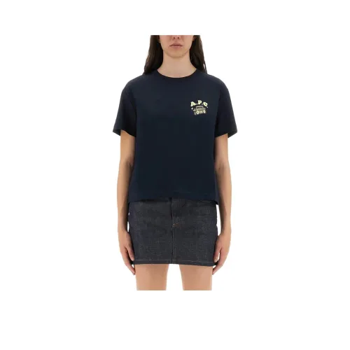 A.P.C. Joint Paragraph Синий Женские T-Рубашки