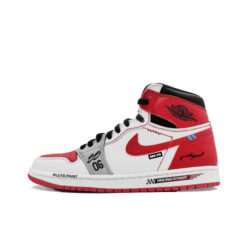Jordan Air Jordan 1 Racing Life Амортизация High Top Винтажные баскетбольные кроссовки Unisex Red