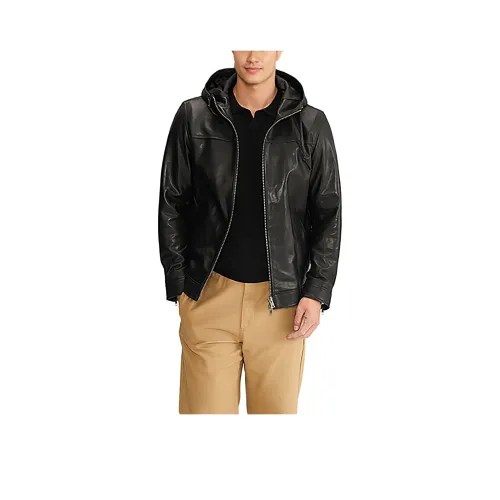 FRANBERG Черные Мужские Кожаные Куртки