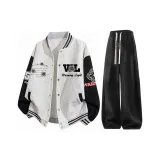 Белый, серый + черный, двойной, с флисовой подкладкой, термический