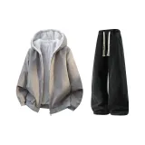 Серый + Черный Джинсы с Флисовой Подкладкой