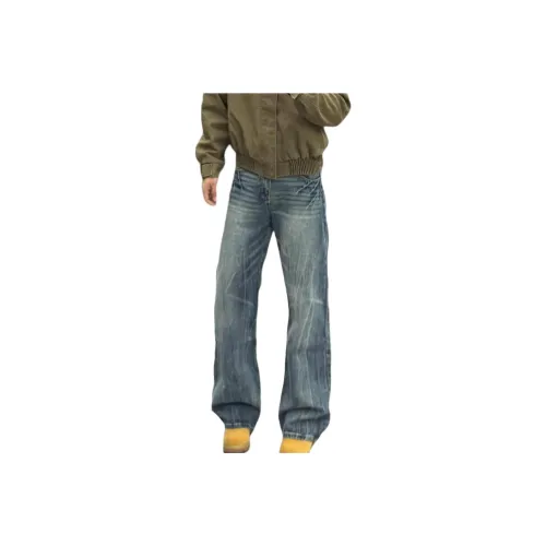 DAFK Ice Blue Semi Elastic Waist Men's Jeans DAFK Ледяной Синий Полу-Эластичный Пояс Мужские Джинсы