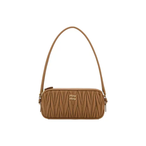 MIU MIU Lambskin Shoulder Bag Women's Brown