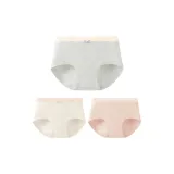 [Тип A Малыш Хлопок Кожа-дружественный 3 упаковки] Серый пух + экрю + абрикос (7A, 100% хлопок, антибактериальный)