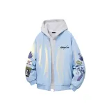 Светло-синяя куртка с воротником-стойкой