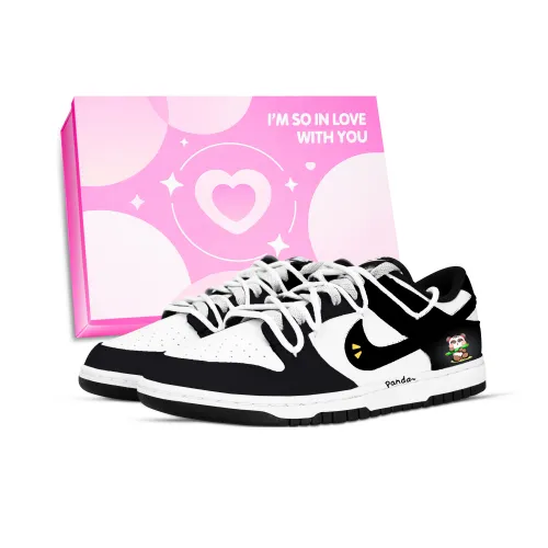 Nike Dunk Бамбук Сокровище Culinary Enjoyment Устойчивые к истиранию Низкие Скейтбординг Кроссовки Унисекс Черный Белый