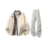 Айвори Белый + Светло-Серый Штаны