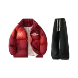 Бордовый + Черный Джинсы с флисовой подкладкой