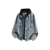 Синий с черным капюшоном [ветрозащитный, износостойкий, улучшенное качество]