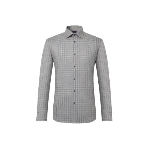 Camicissima Серый Кофейный Полу-Французский Воротник Мужские Рубашки