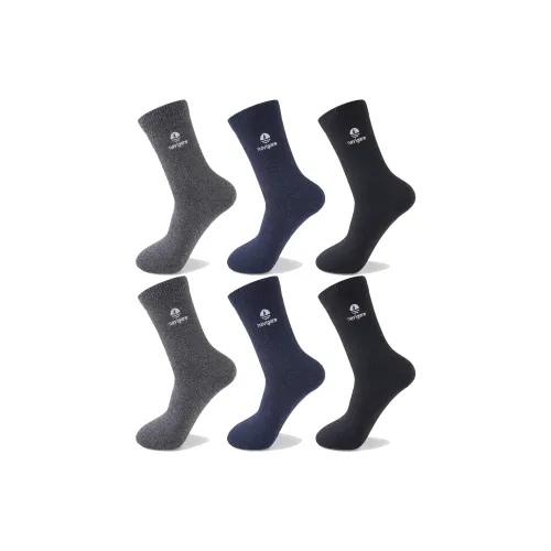 NAVIGARE [6 упаковок] 2 Темно-серых + 2 Темно-синих + 2 Черных Мужские носки до икры MID