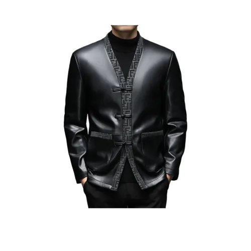 TIFAN Черные Мужские Кожаные Куртки