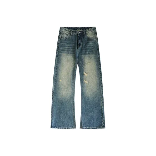 SONGS ALONG Винтажные синие унисекс джинсы