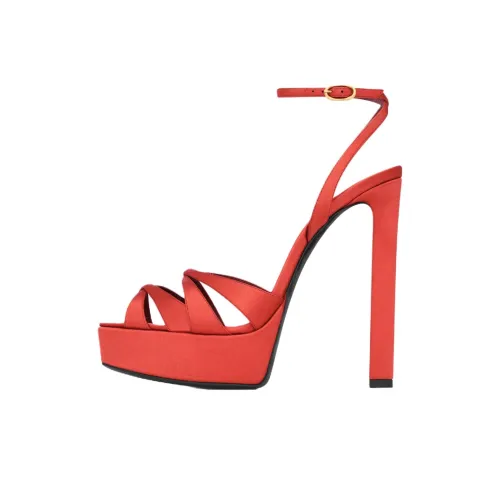 SAINT LAURENT Chandelle One Ремень Сандалии 11 см Женские Золотистый Оранжевый