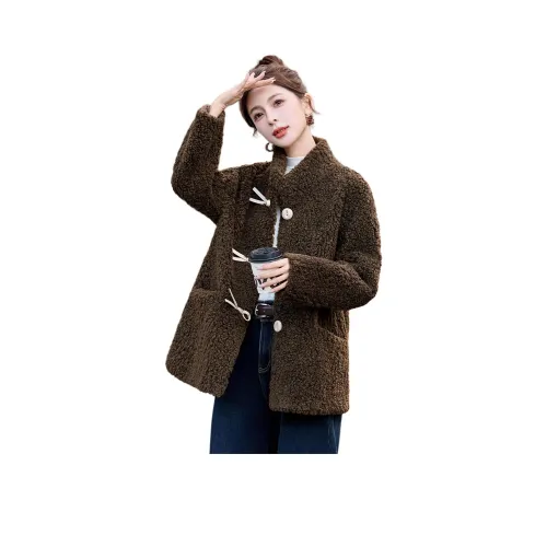 H YXIANG Бархат Feel Пальто Женское