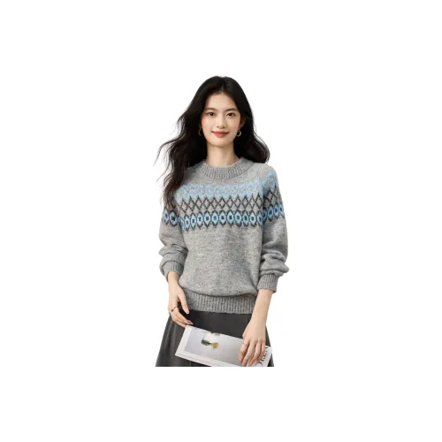 SHANGJING Серый Женский Трикотаж