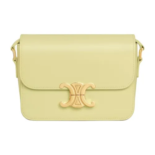 CELINE Teen Triomphe Коровья кожа Сумка на плечо Женская Цитрусово-оранжевый Желтый