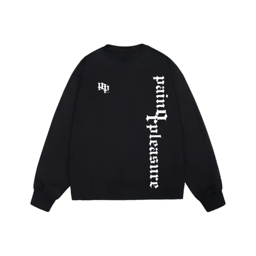 PAIN OR PLEASURE Длинный рукав Свитшот T-рубашка Весенний Осенний Сезон Нерегулярная форма Логотип Стиль