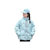 Синий хлопковый пуховик