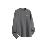 [1 пачка термический флис круглый ворот] Серый (Mf геометрический ледниковый логотип на груди)