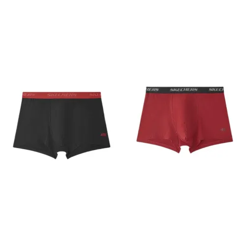Skechers Birch Красный Черный 055D 2 Пачки Мужские Боксеры