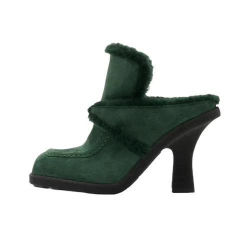 Burberry Домашние тапочки 9 см Женские Зеленые