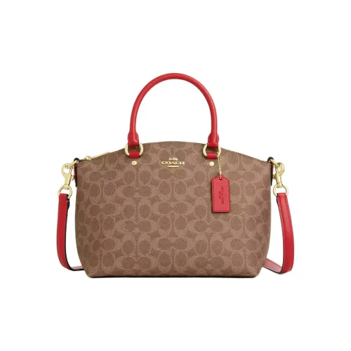 COACH Sadie Canvas Leather Bag Large Women's Sandalwood