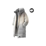 Серый пуховик с флисовой подкладкой