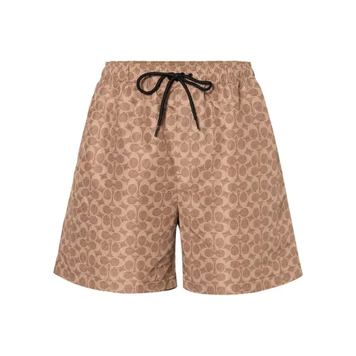 COACH SS25 Пляжные шорты Мужские Светло-коричневые