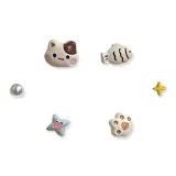 Серьги-гвоздики "Catfish", комплект из трех предметов (коричневый)