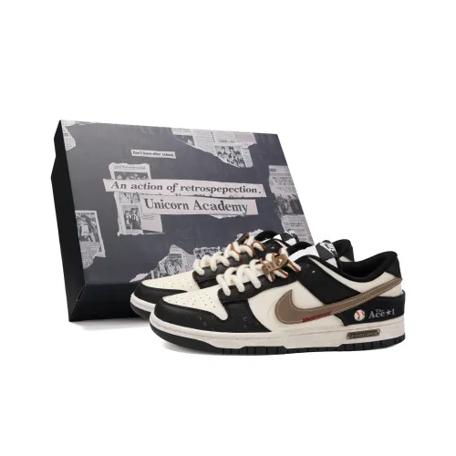 Nike Dunk Rusty Полный комплект Коробка Устойчивая к износу Низкие Скейтборд Кроссовки Унисекс Черный Коричневый