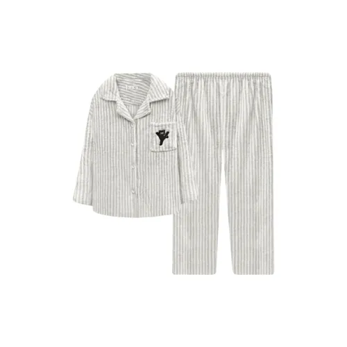 XIAOLIZI Полосы Kung Fu Кошка Мужской Пижамные комплекты