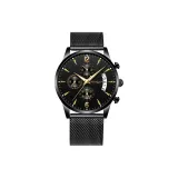 Черный корпус с черным циферблатом, золотая игла, сетчатая сумка, стиль