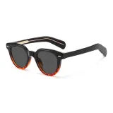 866338 Черная оправа с черепаховым узором, черные и серые линзы