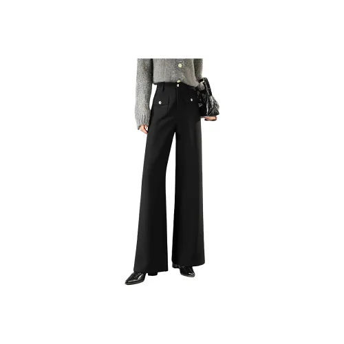 LOUGHNEA Black Gold Women's Casual Pants LOUGHNEA Черный Золотой Женские Повседневные Брюки