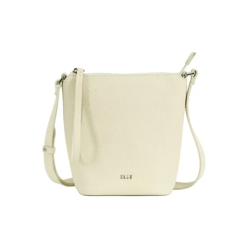 ELLE Сумка через плечо из крупнозернистой текстуры коровьей кожи обычная белый розовый