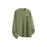 [1 пачка теплый флис круглый вырез] Армейский зеленый (Mf комфортный логотип панды на груди)