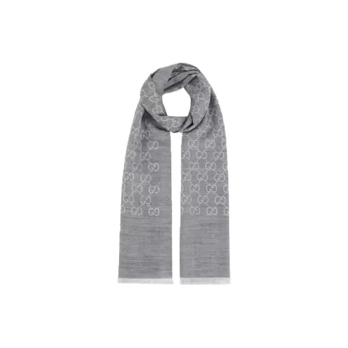 GUCCI Шерсть Вязаные Шарфы Унисекс Светлый Серый