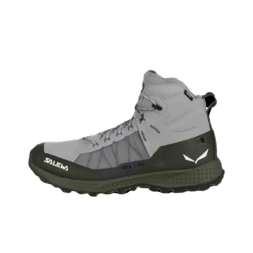 SALEWA PEDROC Pro POWERTEX Амортизация Противоскользящий MID Топ Походная обувь Мужская Серый Зеленый