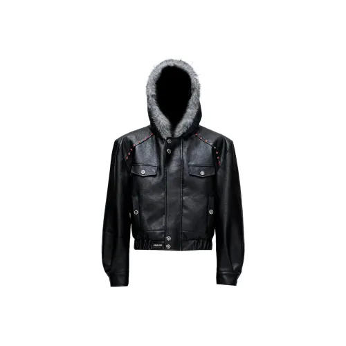 JIMI JONS Черный [Волчий Король Утолщенный и с флисовой подкладкой] Унисекс Пуховики (пуховики)