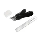 Чисто черный, ушивка, кусачки для ногтей + пилка для ногтей