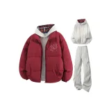 Бордовый + Светло-серые штаны + Белый Фотиния серый свитшот