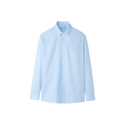 HLA Светло-Синий 14 Мужские Рубашки