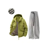 Горчичный Зеленый + Белый Фотиния Серый [Комплект с Флисовой Подкладкой]
