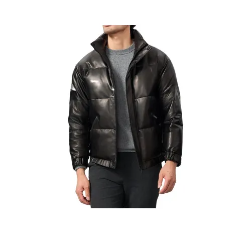 FRANBERG Черные Мужские Кожаные Куртки