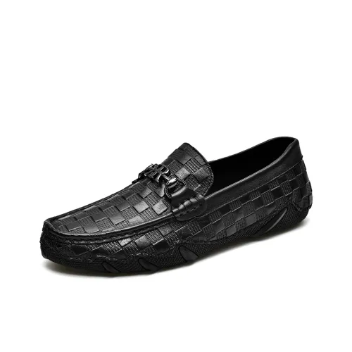 IZEIZIG Slip-On Кожаные туфли Мужские повседневные туфли Мужской Черный 2025