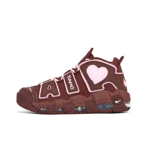 Nike Air More Uptempo Устойчивый к истиранию MID Топ Винтажные баскетбольные кроссовки Женские Коричнево-розовый