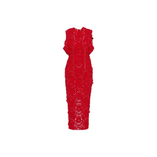 PRADA SS22 Без рукавов Платье Женское Красное