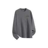 [1 пачка термический флис, круглый вырез] Серый (Mf дикая природа, следы, логотип на груди)